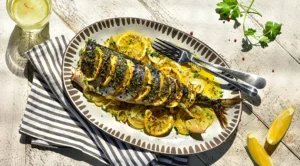 Горбуша, запеченная с лимоном и зеленью 1/150гр